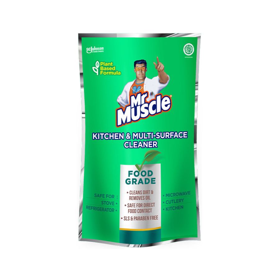 Mr Muscle Kitchen & Multi Surface Cleaner Cairan Pembersih Dapur Pouch 480ml