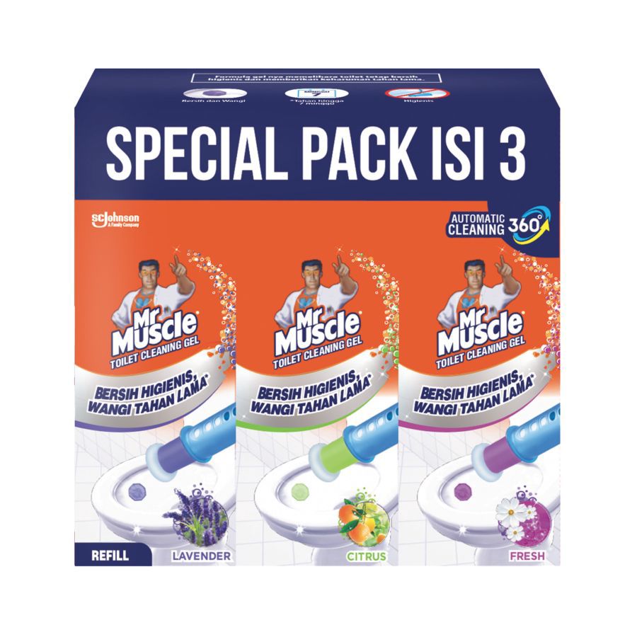 Mr Muscle Refill Toilet Cleaning Gel Pembersih Toilet 3pcs