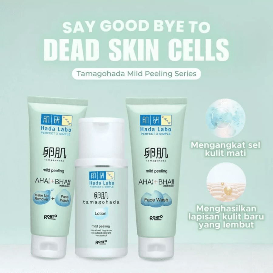 Rohto Hada Labo Tamagohada Mild Peeling AHA + BHA Face Wash 100gram