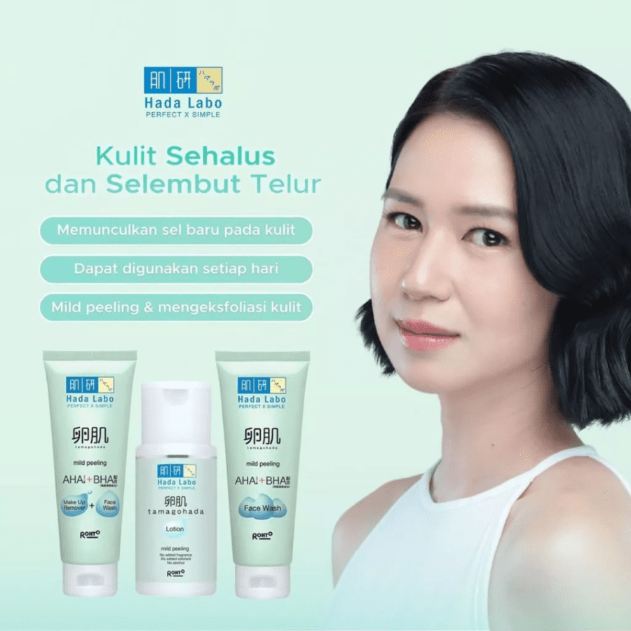 Rohto Hada Labo Tamagohada Mild Peeling AHA + BHA Face Wash 100gram