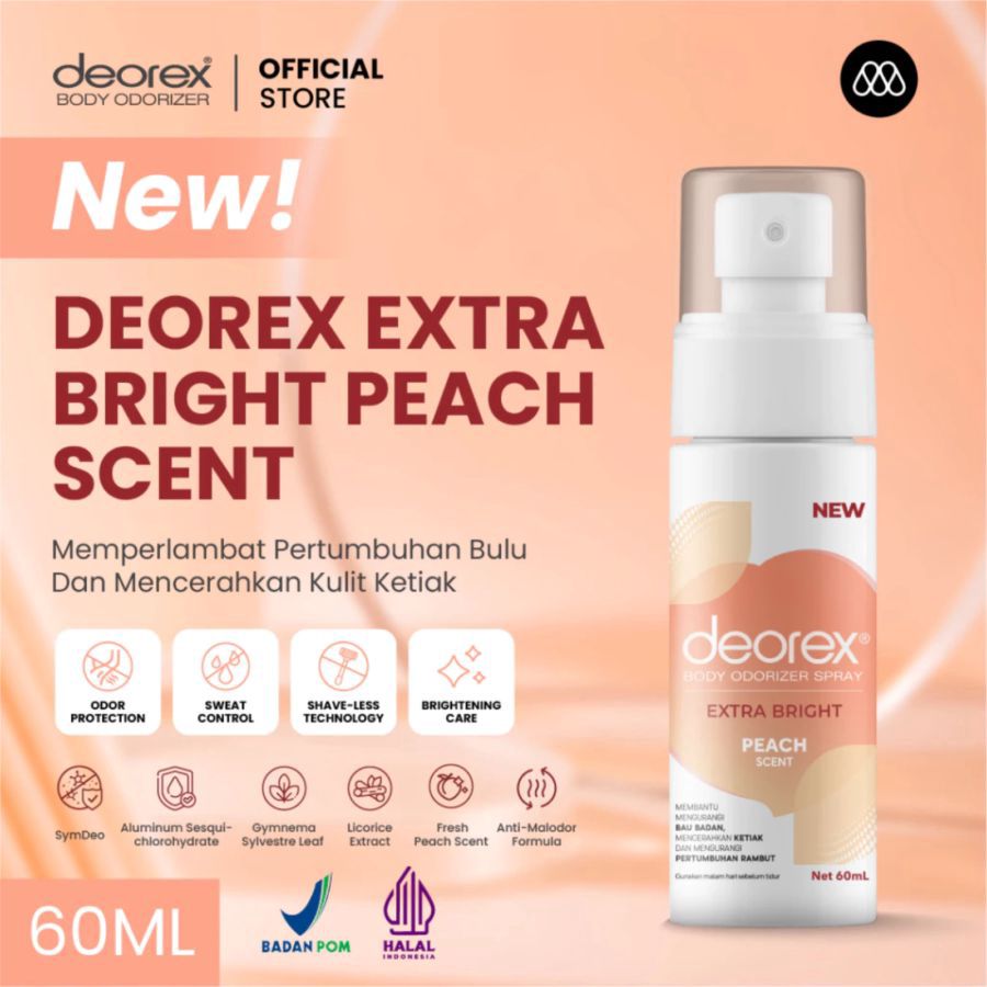 Deorex Extra Bright Peach Scent Body Odorizer Spray 60ml