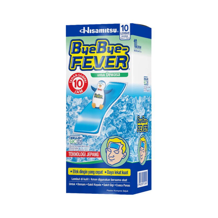Bye Bye Fever Plester Kompres Demam Dewasa 10sheets