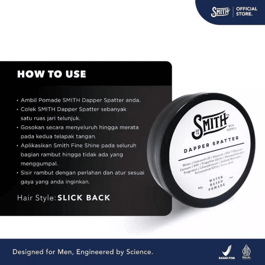 SMITH Dapper Spatter Pomade Water Based 85gram