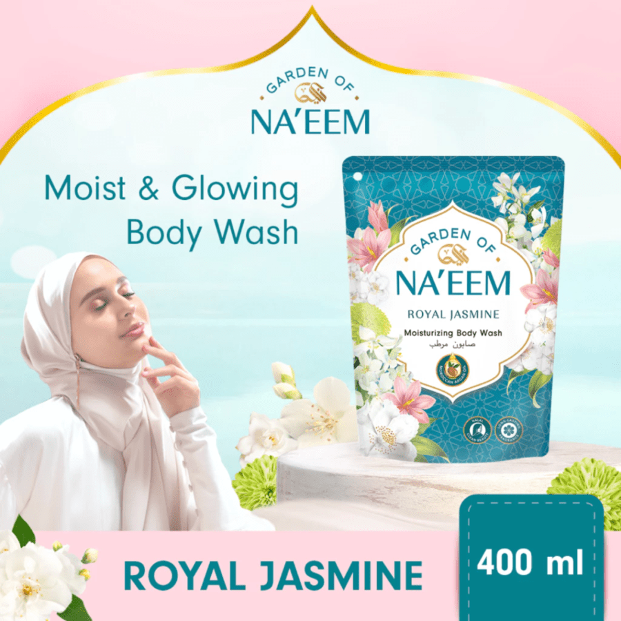 Garden of Naeem Royal Jasmine Moisturizing Body Wash Pouch 400ml