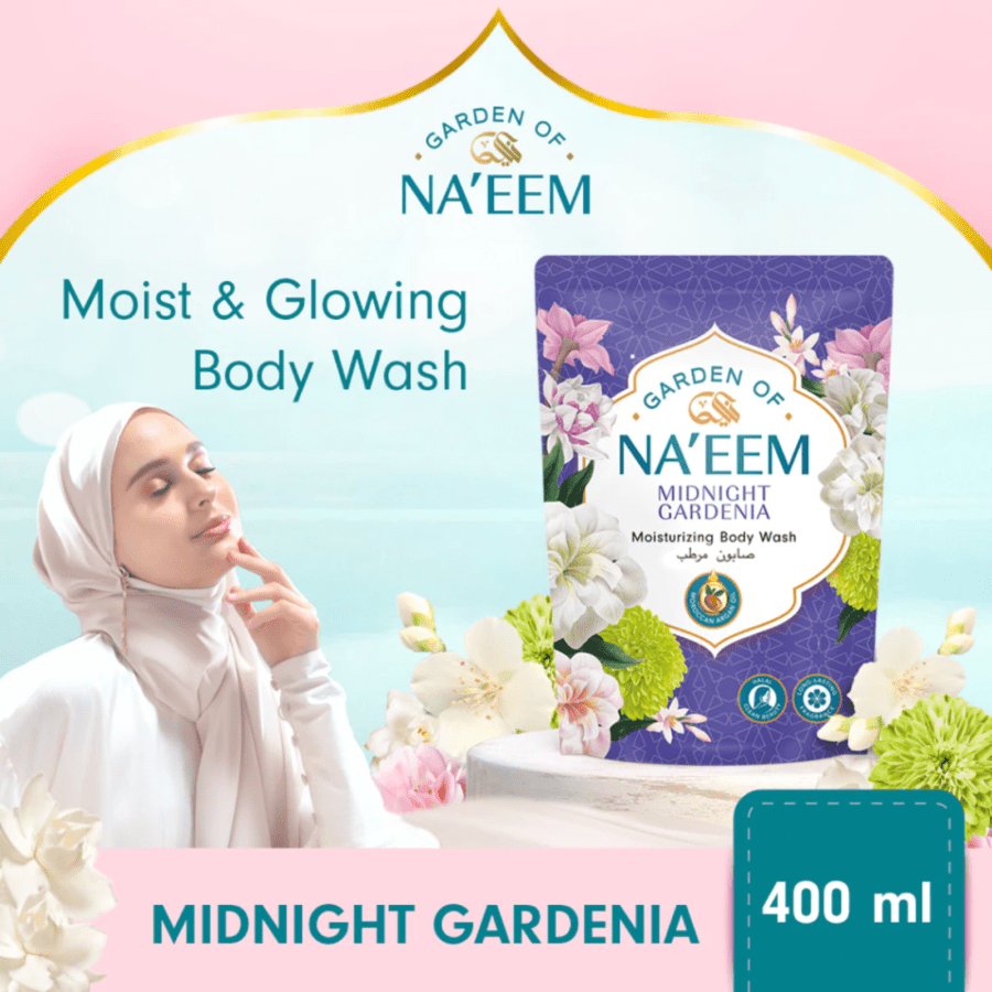 Garden of Naeem Midnight Gardenia Moisturizing Body Wash Pouch 400ml