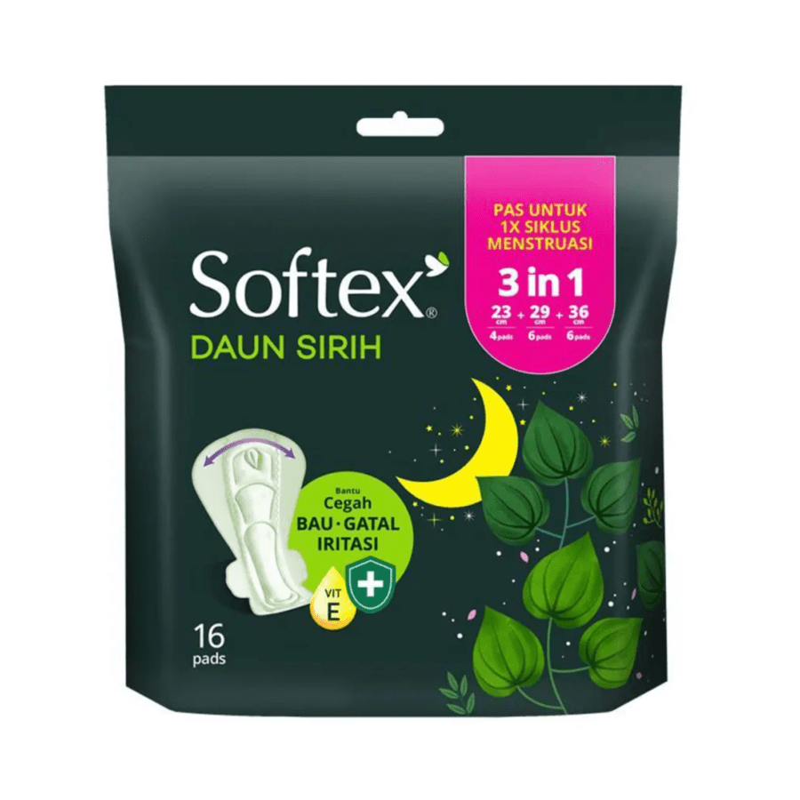 Softex Daun Sirih 3in1 Pembalut Kewanitaan 16pcs