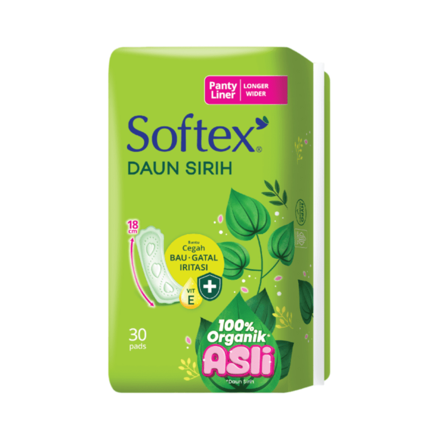 Softex Daun Sirih Longer Wider 18cm Pantyliner 30pads