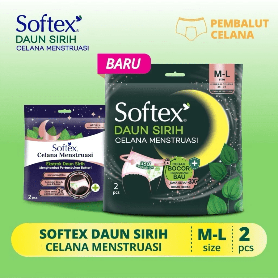 Softex Daun Sirih Size M-L Celana Menstruasi 2pads