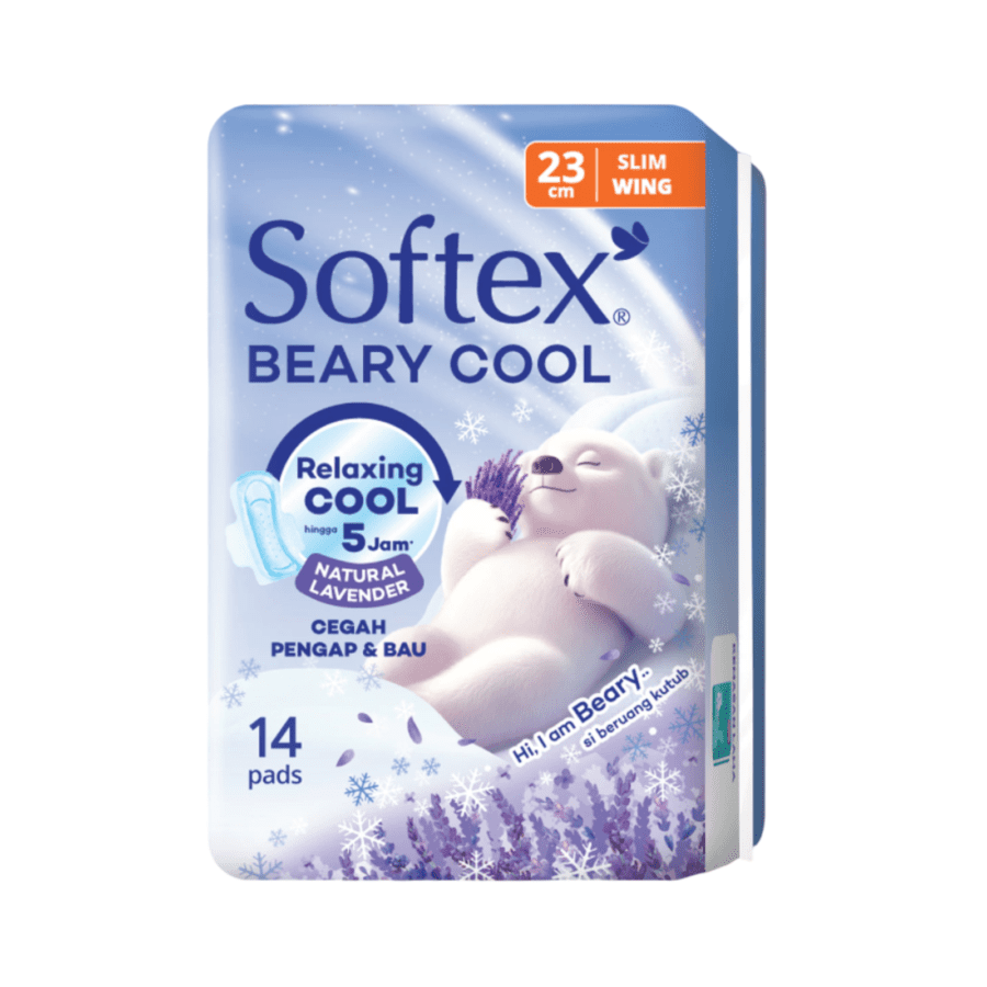 Softex Beary Cool Slim Wing 23 cm Pembalut Kewanitaan 14pads