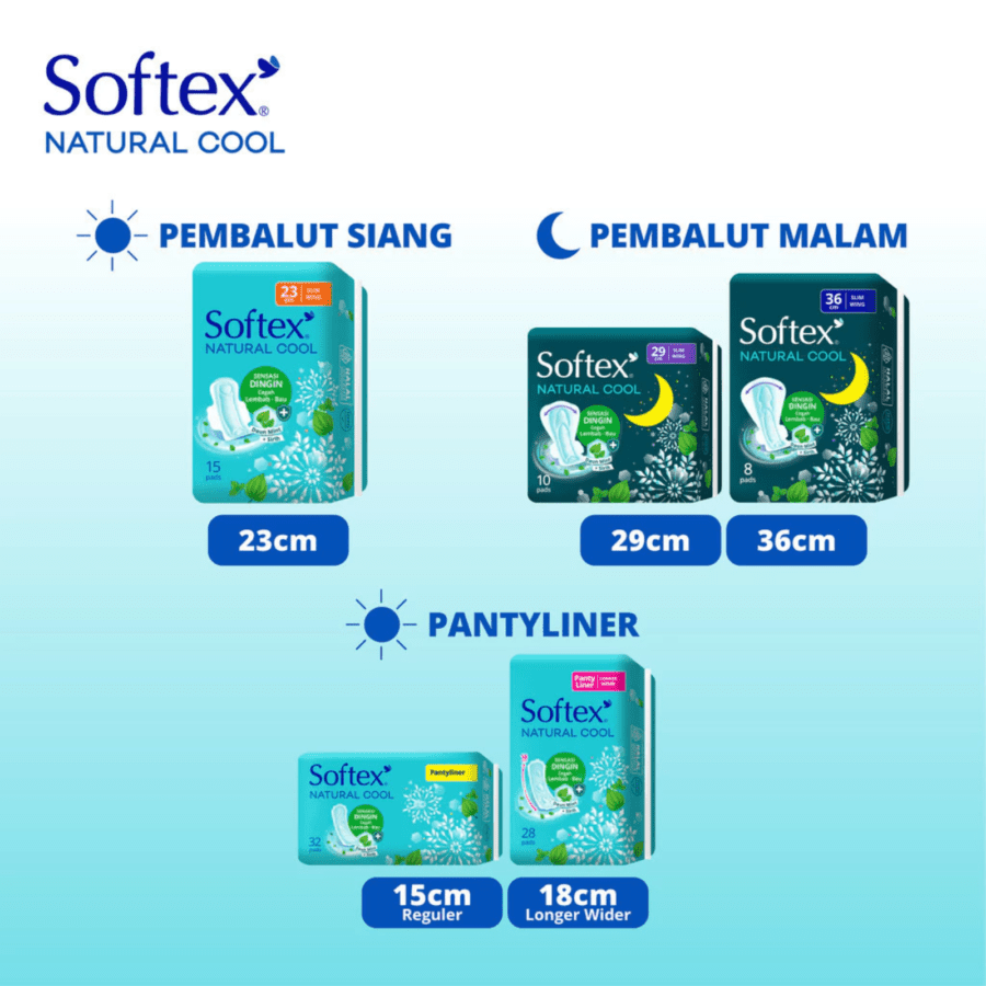 Softex Beary Cool Night Slim Wing 29cm Pembalut Kewanitaan 10pads