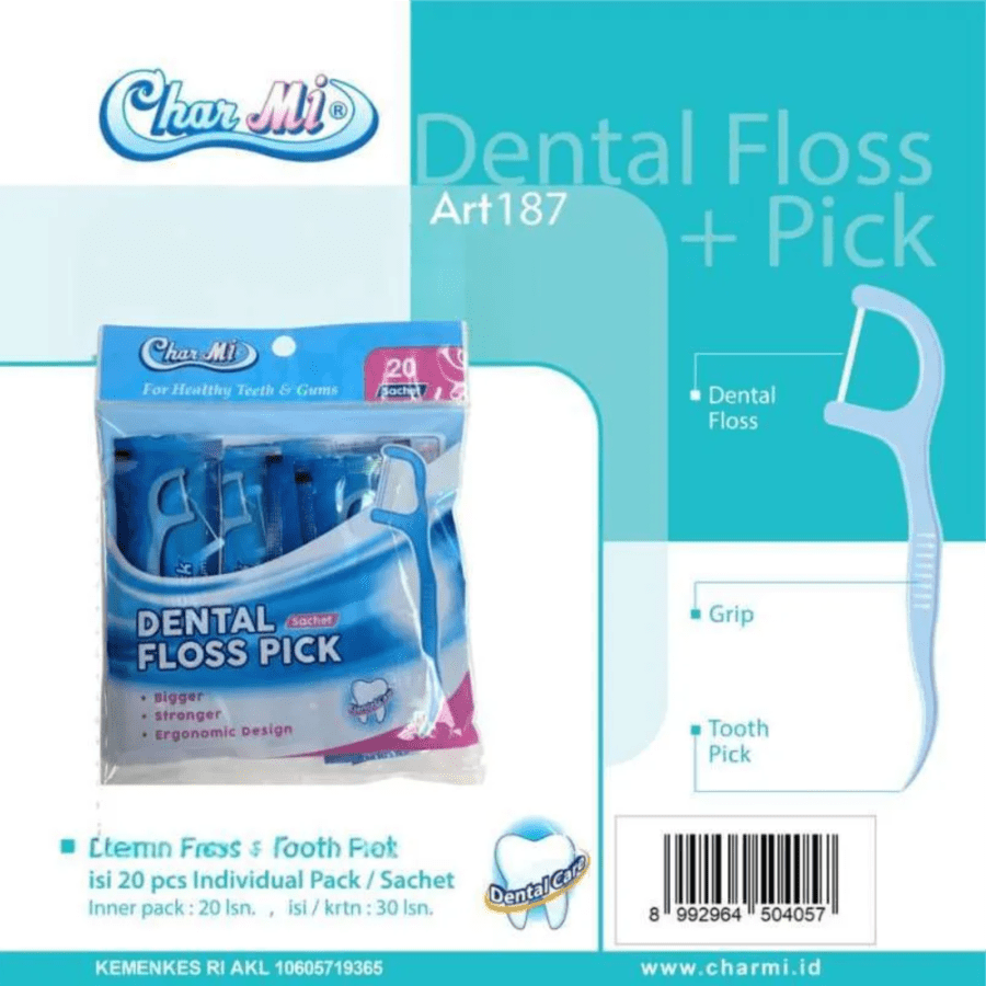 Charmi Dental Floss & Pick Art. 187 Pembersih Gigi 20pcs