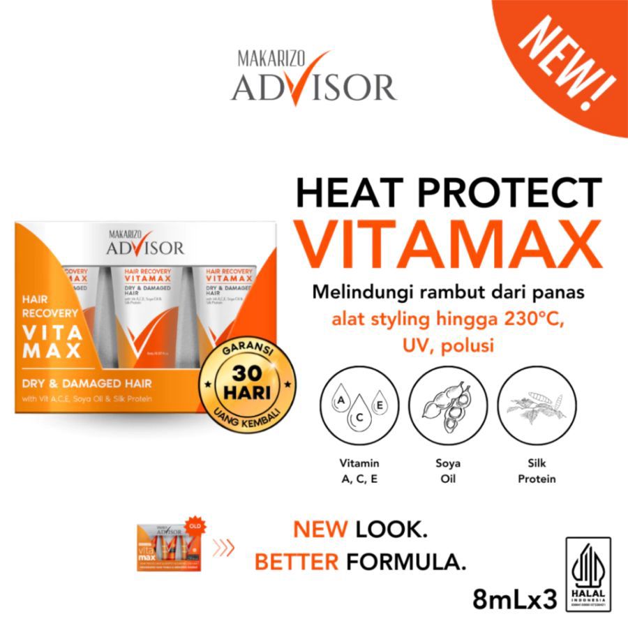 Makarizo Advisor Hair Recovery Vitamax Perawatan Rambut 3pcs x 8ml 1pack