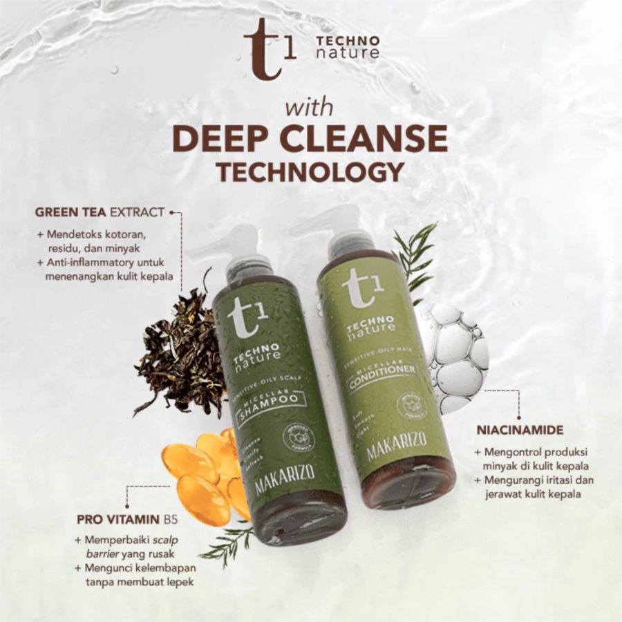 Makarizo T1 Techno Nature Micellar Shampoo Bottle 180ml
