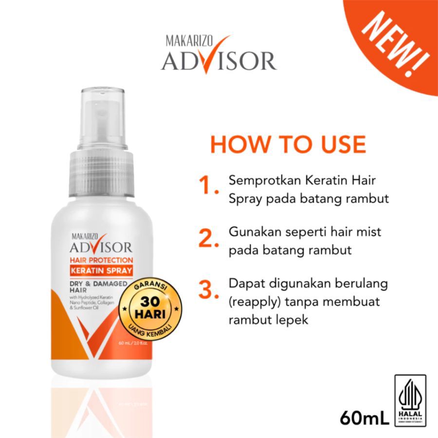 Makarizo Advisor Hair Protection Keratin Spray Perawatan Rambut 60ml