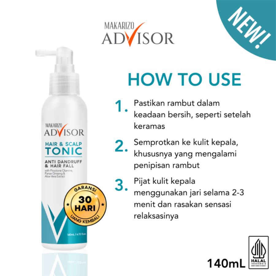 Makarizo Advisor Hair & Scalp Tonic Perawatan Rambut 140ml