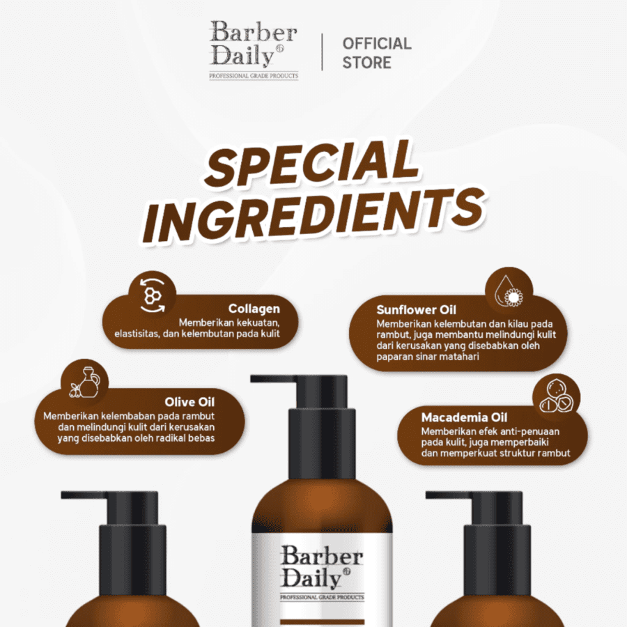 Barber Daily 4in1 Shampoo, Conditioner, Face Wash & Body Wash 220ml