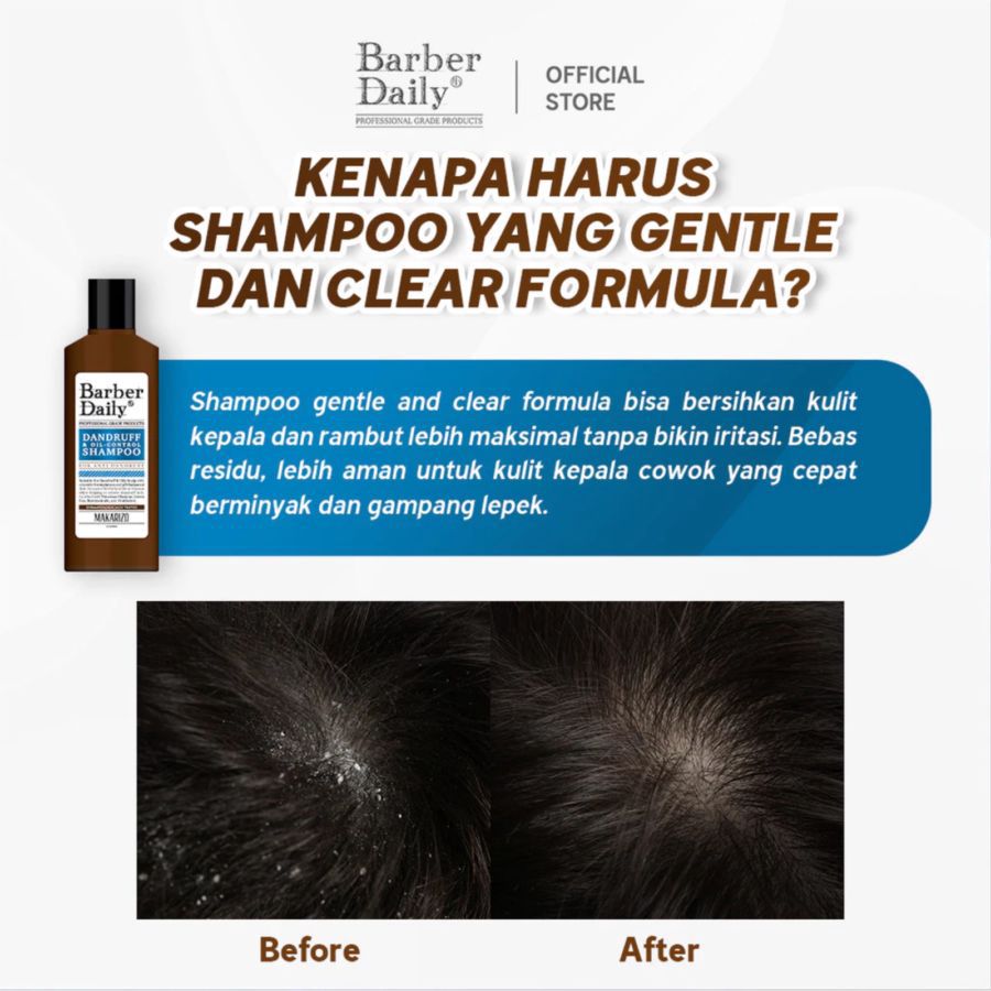 Barber Daily Dandruff & Oil Control Shampoo Bottle 165ml