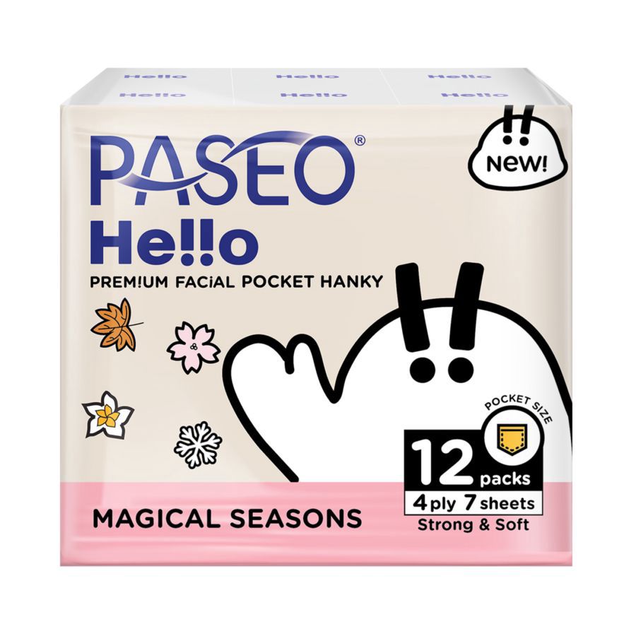 Paseo Hello Premium Facial Hanky Pocket Tisu Wajah 12packs