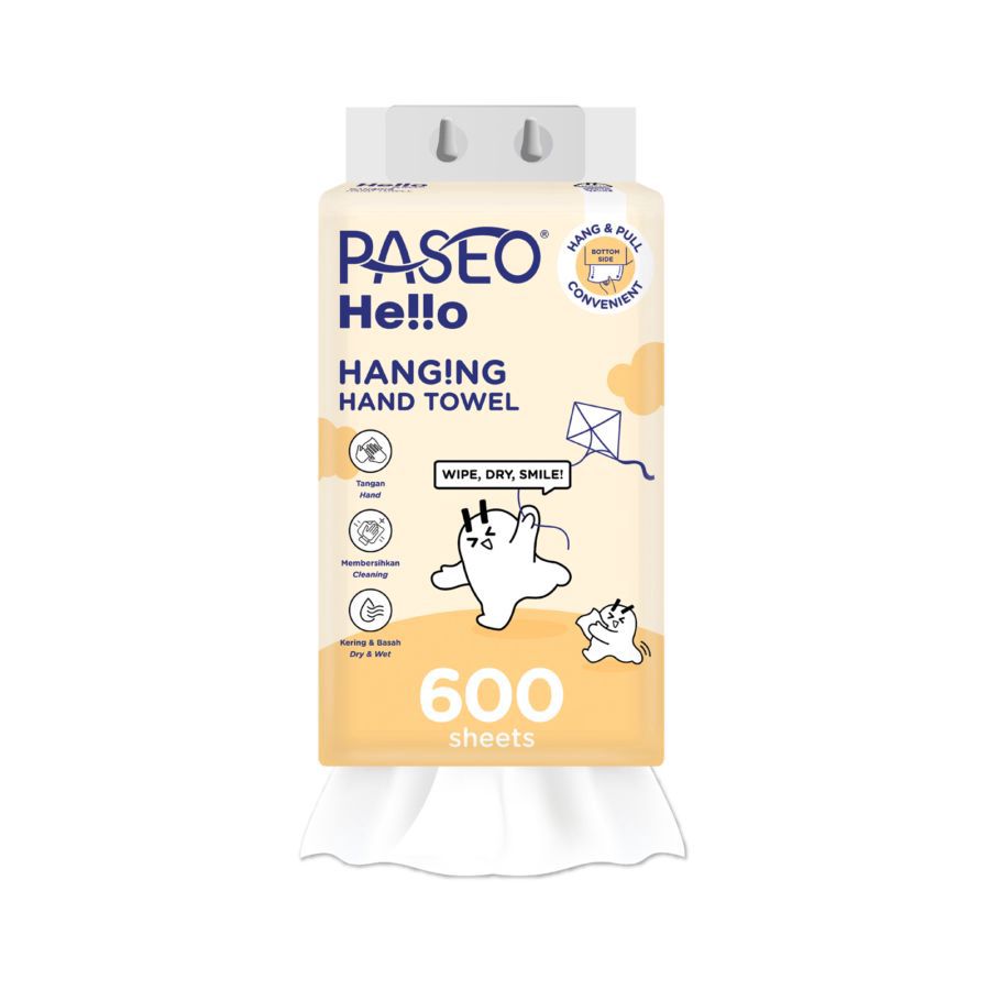 Paseo Hello Hanging Hand Towel Tisu Tangan 600sheets