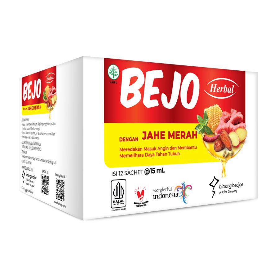Bejo Herbal Jahe Merah Obat Masuk Angin 12sachets