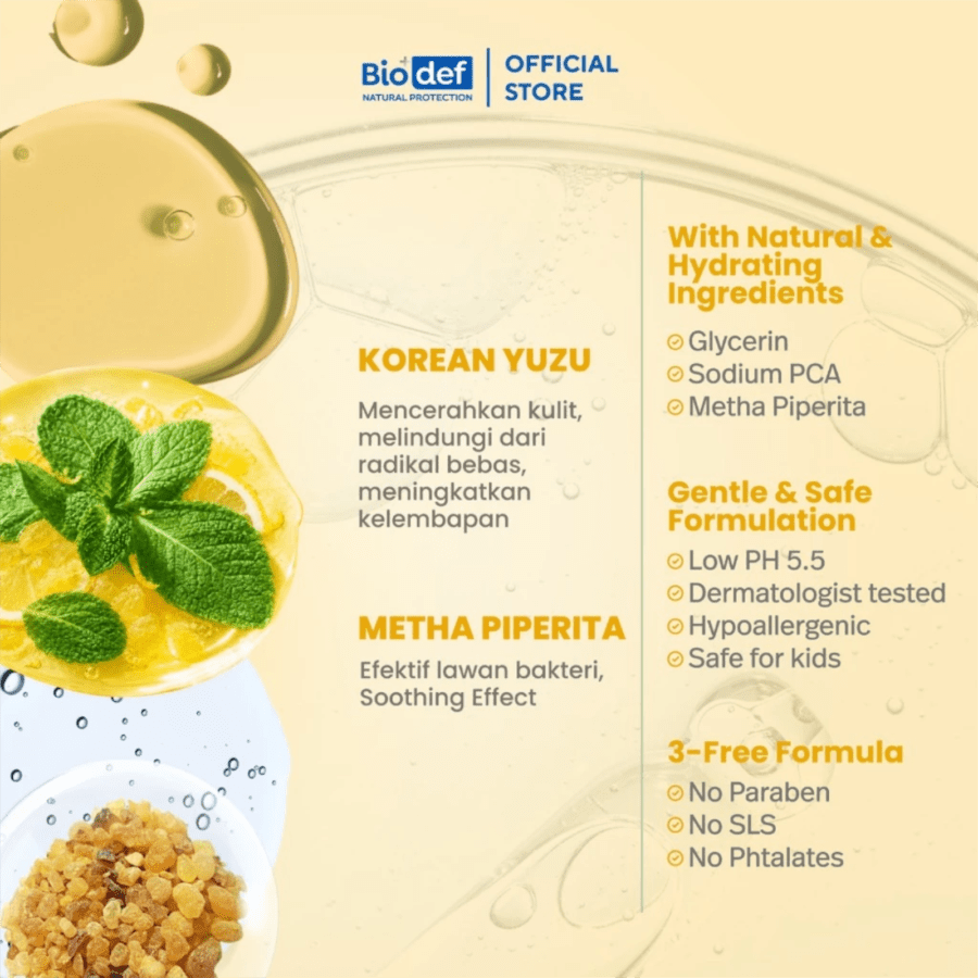 Biodef Natural Protection Mint + Yuzu Antiseptic Body Wash Pouch
