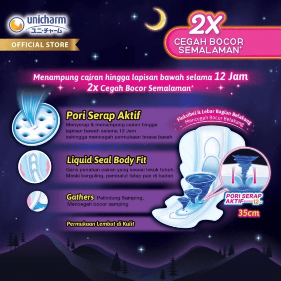 Charm Safe Night Gathers 35cm Pembalut Kewanitaan 11pads