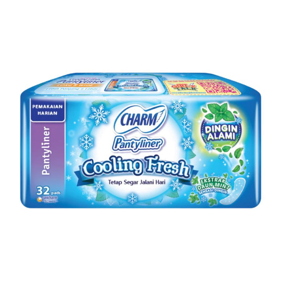 Charm Cooling Fresh Pantyliners Pembalut Kewanitaan 32pcs