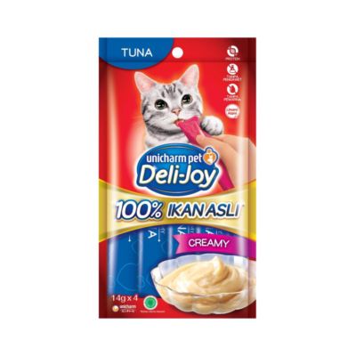Deli Joy Creamy Tuna Snack Kucing 4 sticks x 14 gram