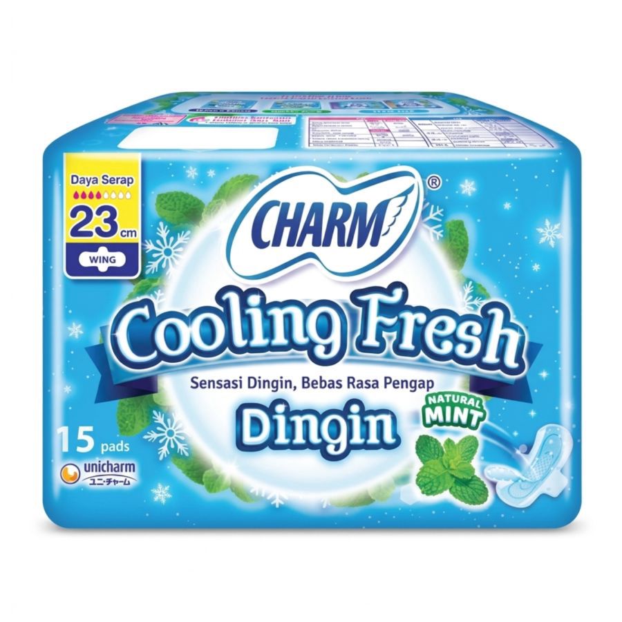 Charm Cooling Fresh Wing 23cm Pembalut Kewanitaan 15pcs