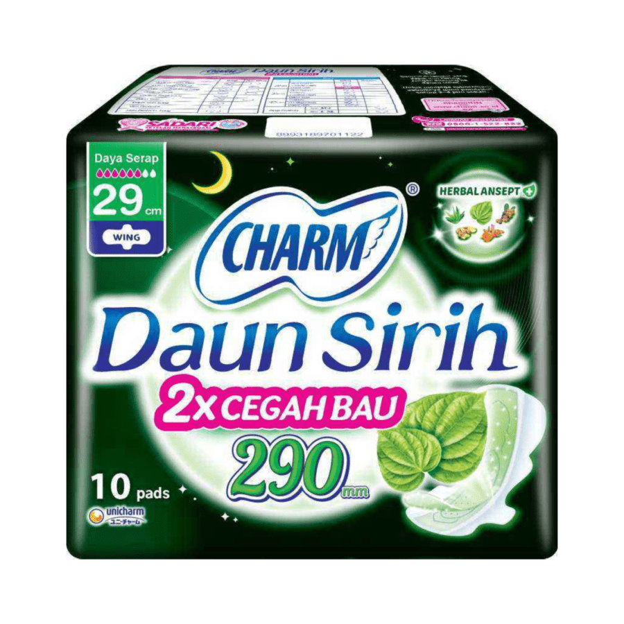 Charm Daun Sirih Herbal Night Wing 29cm Pembalut Kewanitaan 10pads