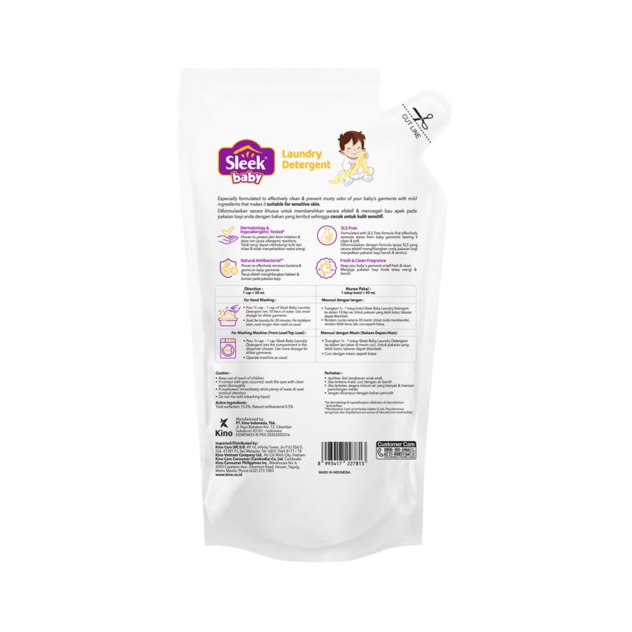 Sleek Baby Laundry Deterjen Bayi Pouch 900ml