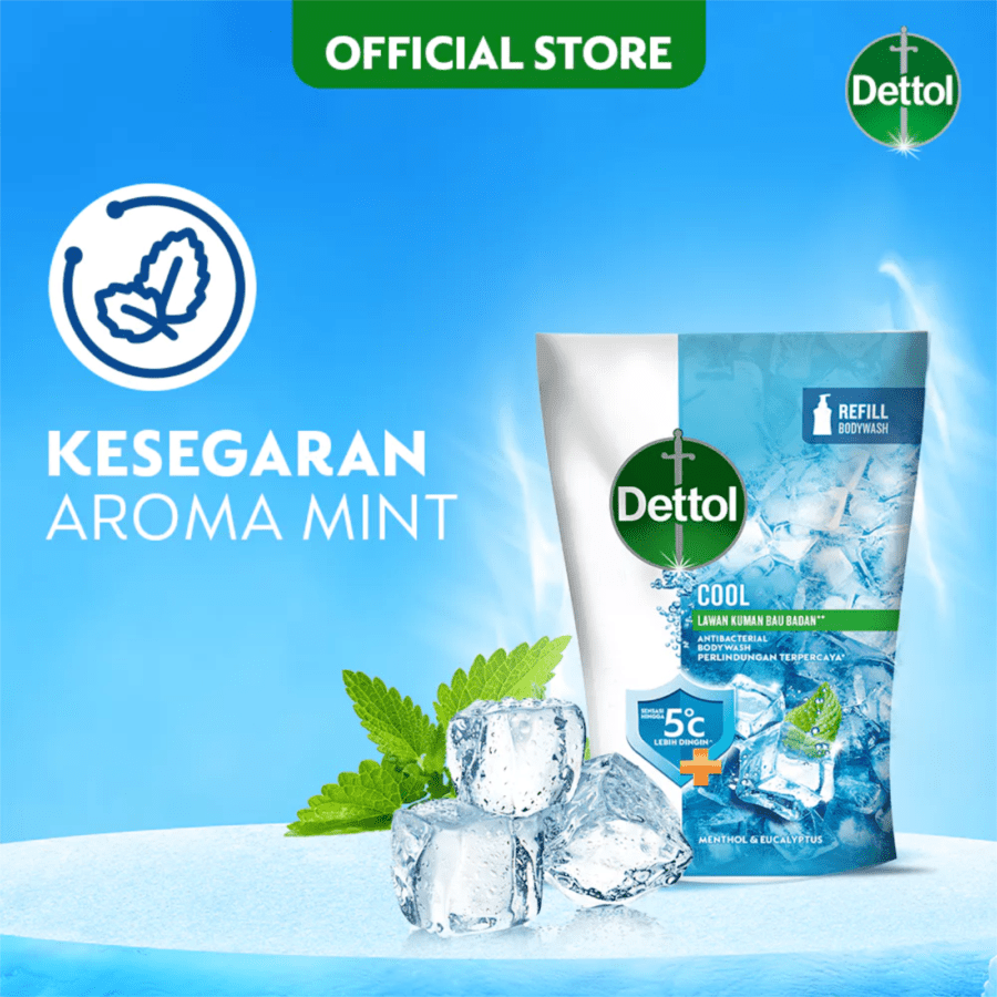 Dettol Cool Menthol & Eaucalyptus Antibacterial Body Wash Refill 1200ml
