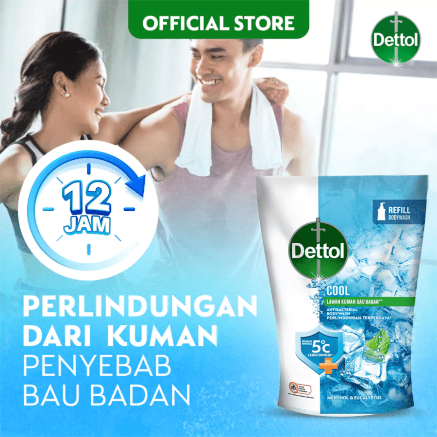 Dettol Cool Menthol & Eaucalyptus Antibacterial Body Wash Refill 1200ml