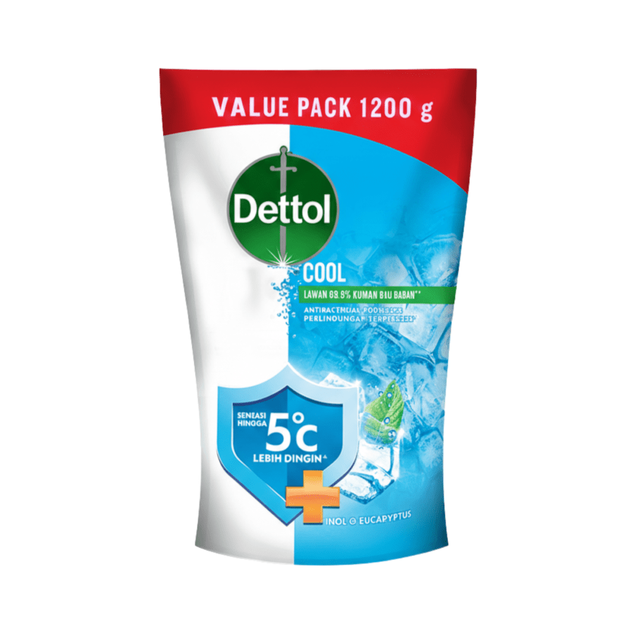 Dettol Cool Menthol & Eaucalyptus Antibacterial Body Wash Refill 1200ml