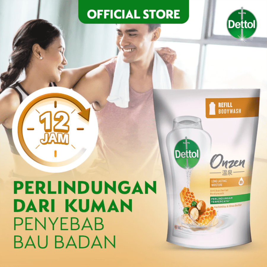 Dettol Onzen Hachimitsu & Shea Butter Antibacterial Body Wash Refill 370ml