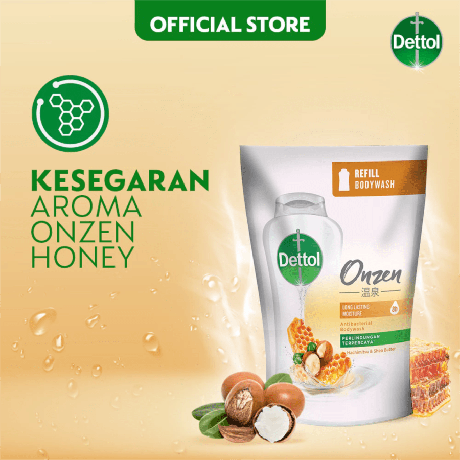 Dettol Onzen Hachimitsu & Shea Butter Antibacterial Body Wash Refill 370ml