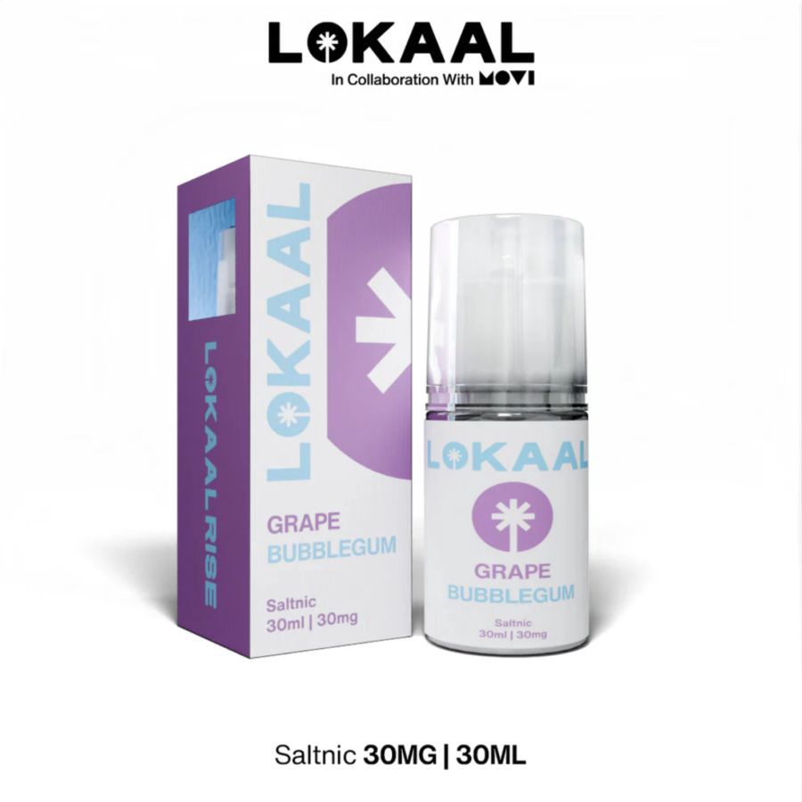 Lokaal Grape Bubblegum Saltnic E-Liquid Rokok Elektrik 30mg