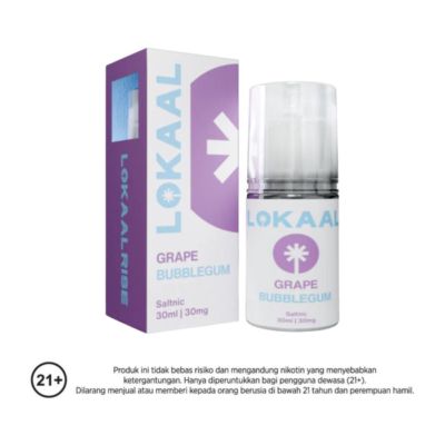 Lokaal Grape Bubblegum Saltnic E-Liquid Rokok Elektrik 30mg