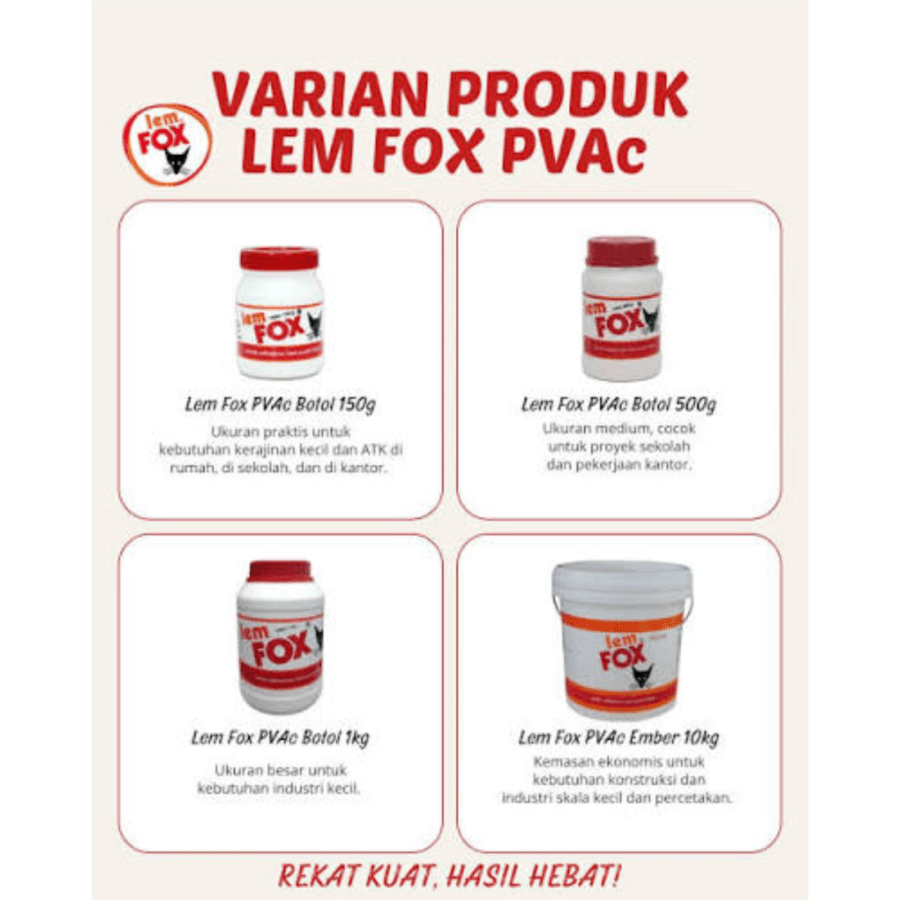 Lem Fox PVAc Serbaguna Botol 500gram