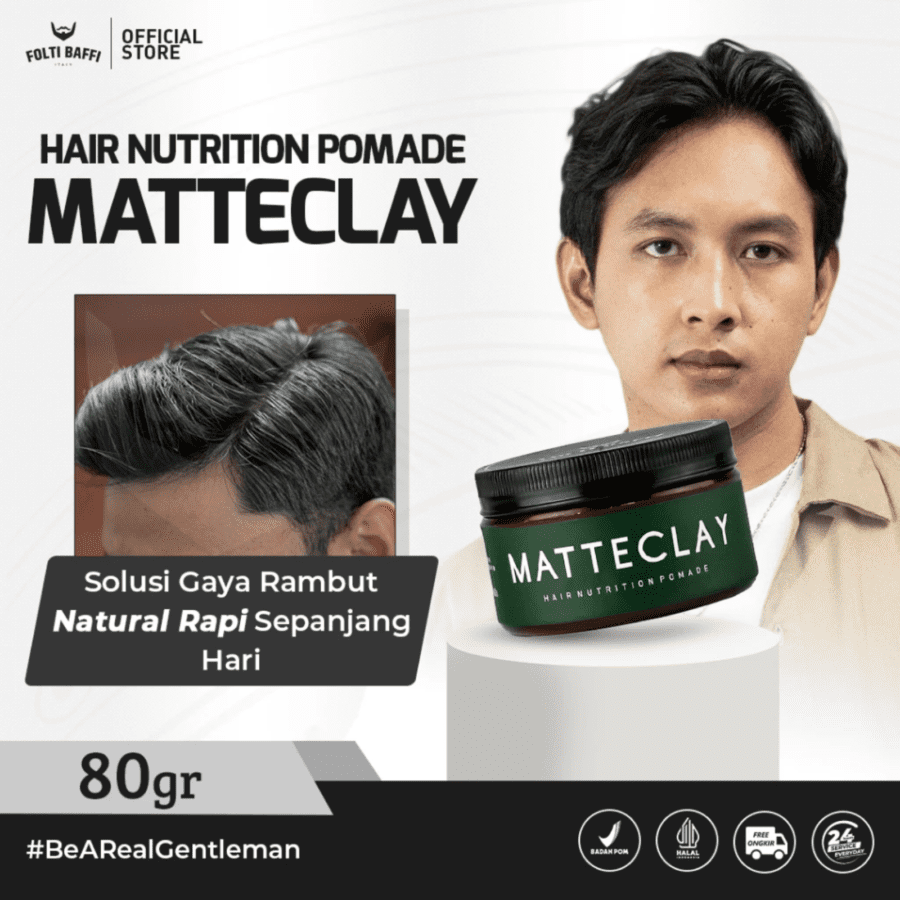 Folti Baffi Matte Clay Hair Nutrition Pomade 80gram