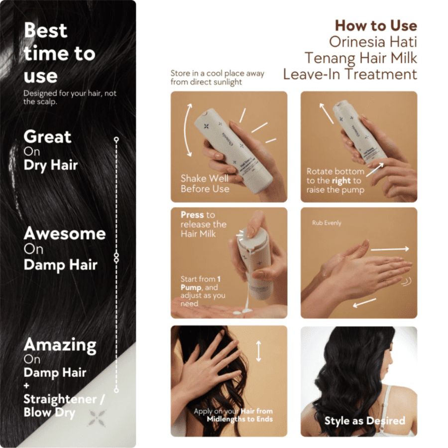 Orinesia Hati Tenang Hair Milk Leave in Treatment Perawatan Rambut 45ml