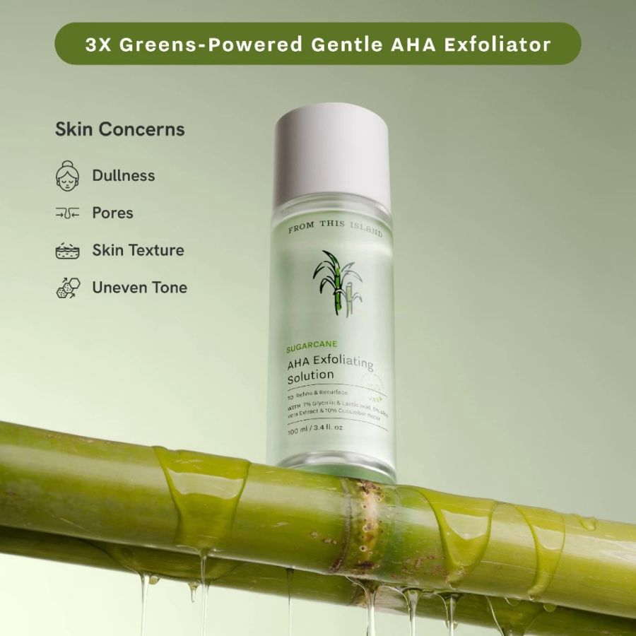 From This Island Sugarcane AHA Exfoliating Solution Toner Wajah 100ml