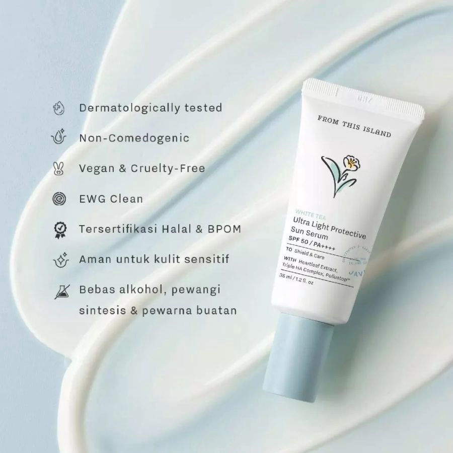 From This Island White Tea Ultra Light Protective Sun Serum SPF 50 PA+++ 35ml