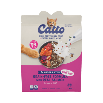 Catto Grain Free Salmon Mother and Kitten Makanan Kucing Kering