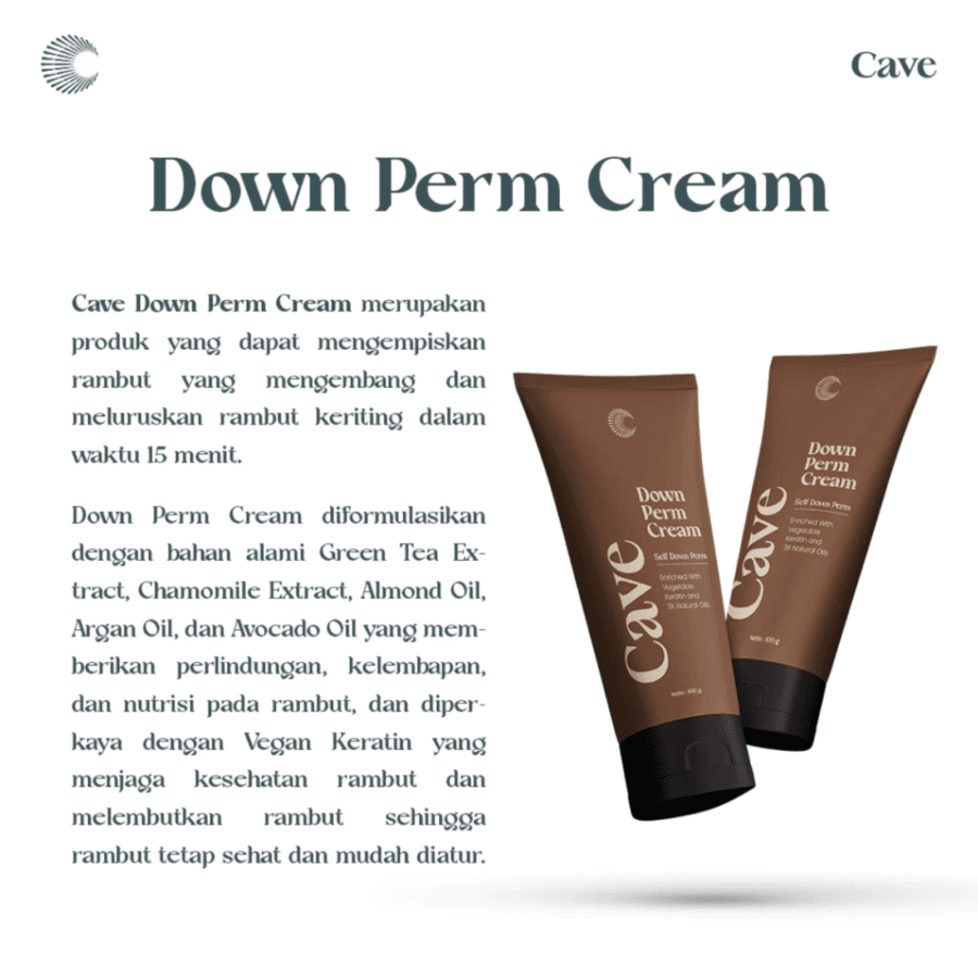 Cave Down Perm Cream Penata Rambut 100gram