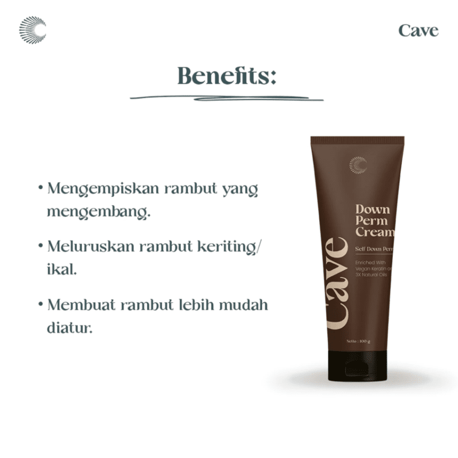 Cave Down Perm Cream Penata Rambut 100gram