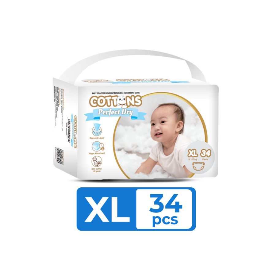 Cottons Baby Perfect Dry XL34 Pants Diapers 1pack