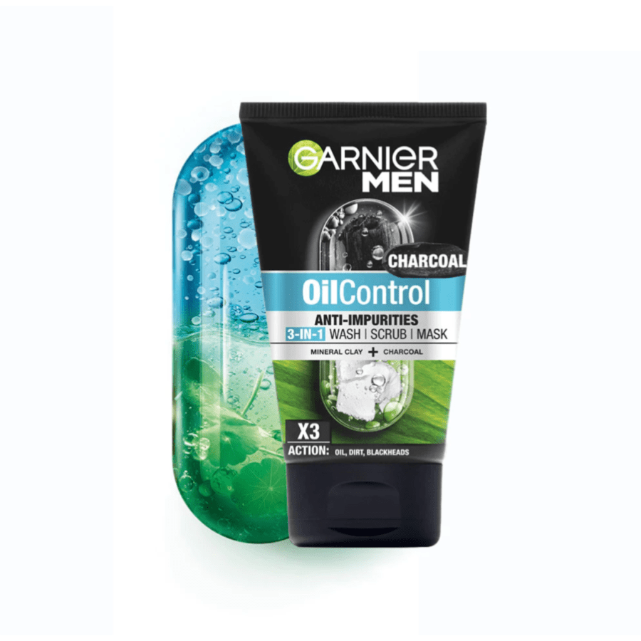 Garnier Men Oil Control Anti-Impurities 3in1 Charcoal Facial Wash