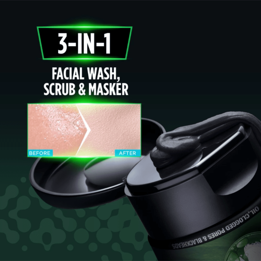 Garnier Men Oil Control Anti-Impurities 3in1 Charcoal Facial Wash