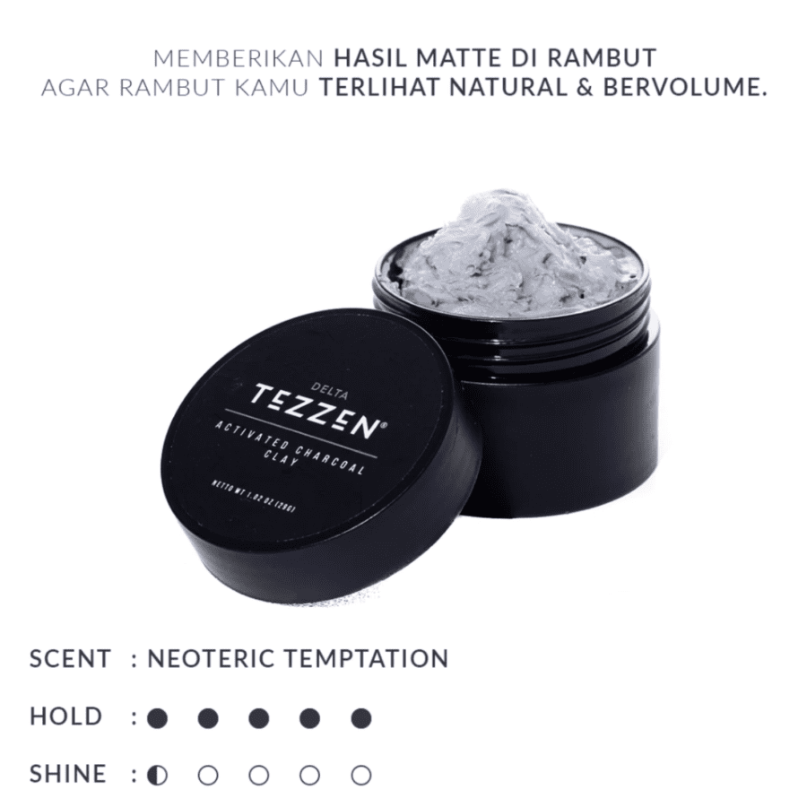 Tezzen Mini Delta Charcoal Penataan Rambut 29gram